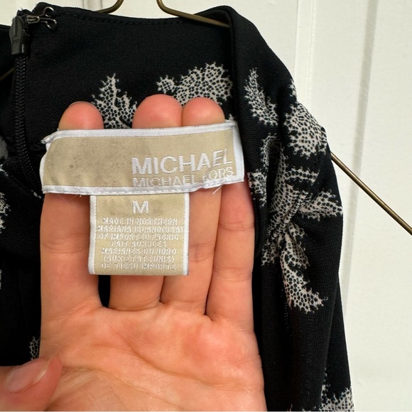 Floral Black and White Women's Halter Top - Picture 2 of 3